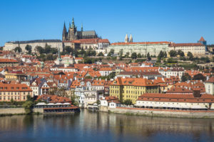 Old town of Prague and Prague castle, Czech Republic.